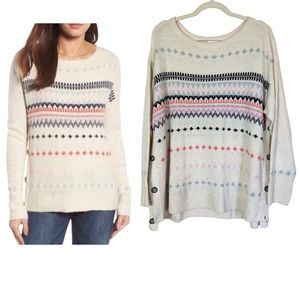 Caslon Lila Fair Isle Wool Blend Sweater Size 1X